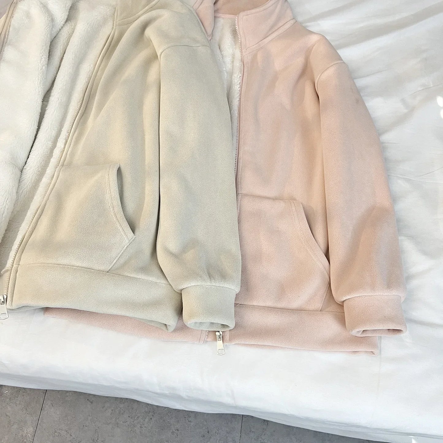 Double Sided Fleece Lined Hooded Jacket For Women Winter Warmth