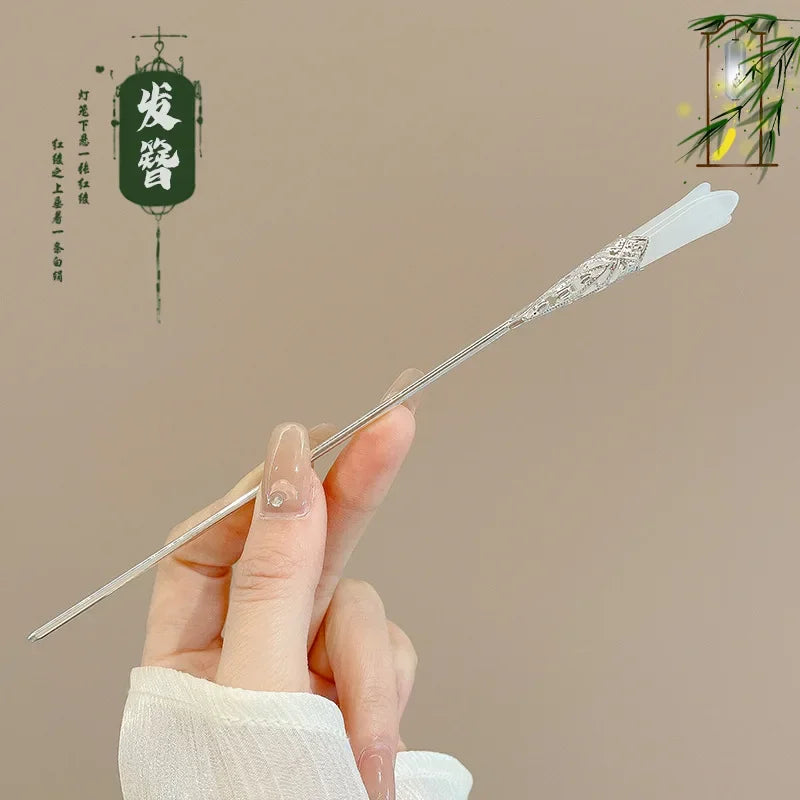 NONECN Chinese Style Hair Clip Tassel Hair Pin Floral Design