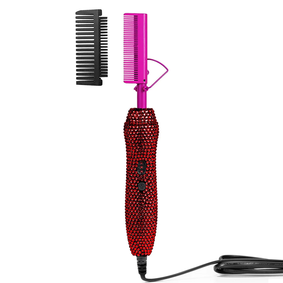 Electric Hot Comb Straightener Brush With Curler For Natural Hair