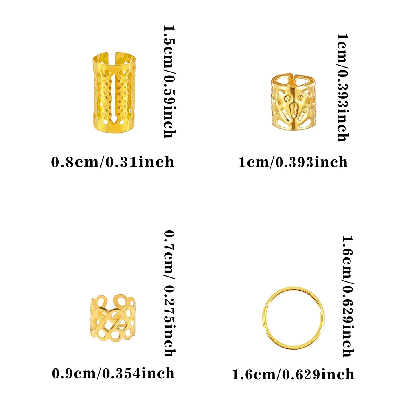 NONECN Hair Cuffs For Braids And Dreadlocks Jewelry Clips