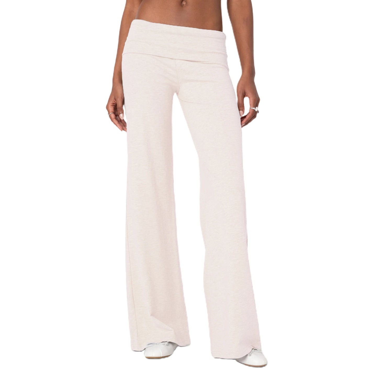 XBTCLXEBCOCN Casual Wide Leg Sweatpants For Women Fold Over Lounge Pants