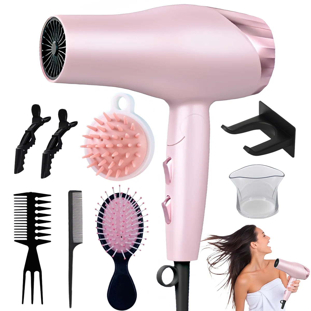 B Beichen Foldable Hair Dryer with Diffuser 2 Speed Control