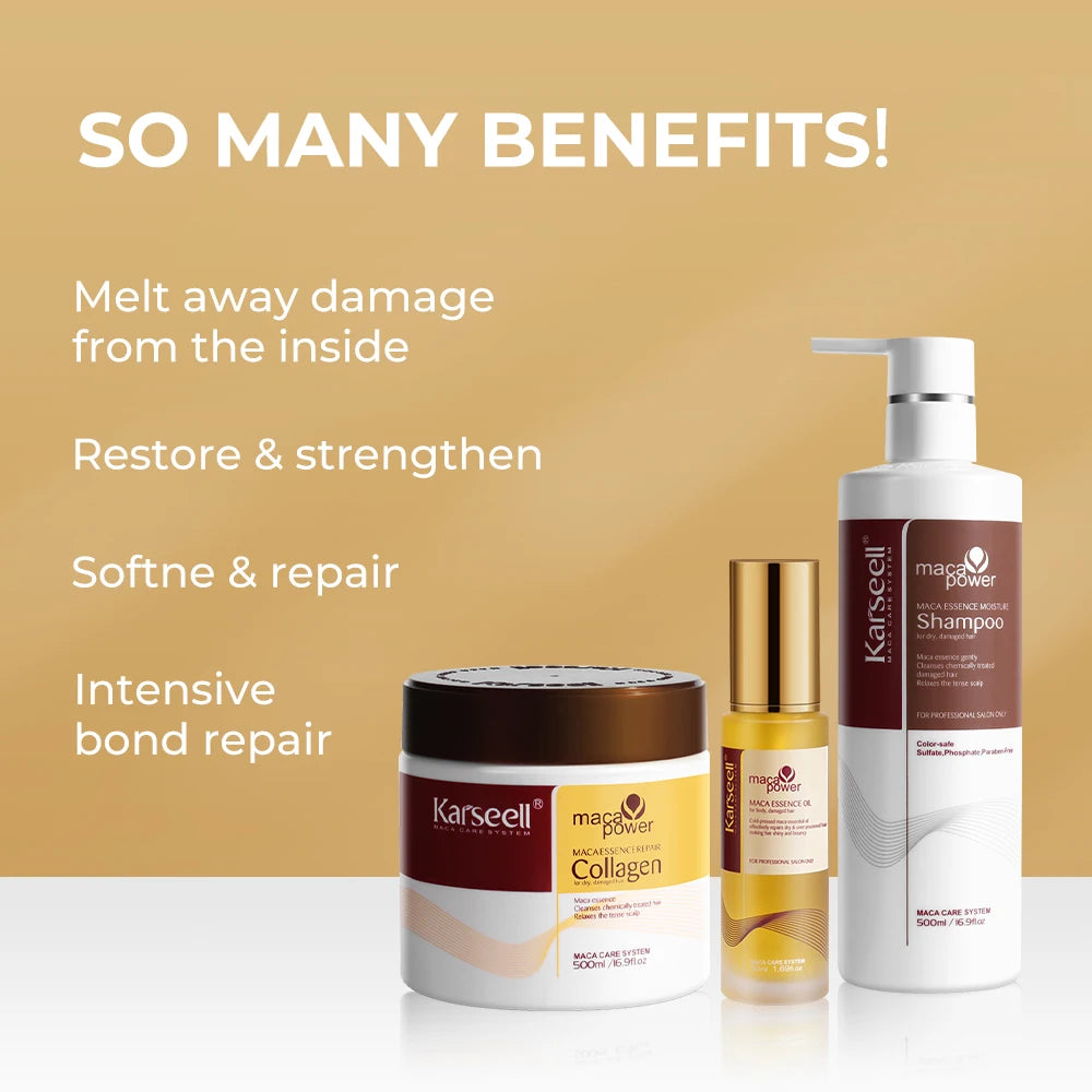 Karseell Collagen Hair Mask Argan Oil Shampoo Moisturizing Repair Set