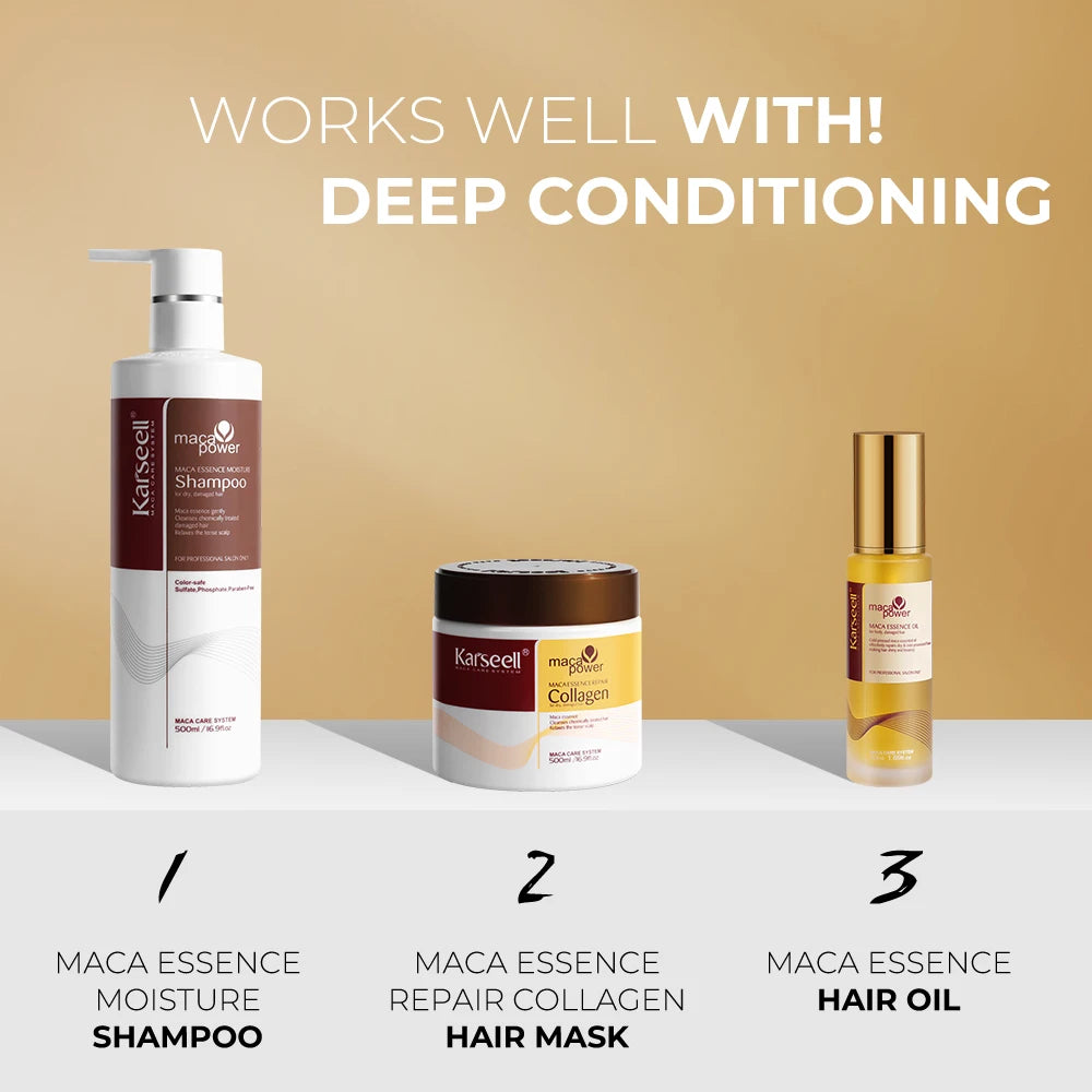 Karseell Collagen Hair Mask Argan Oil Shampoo Moisturizing Repair Set