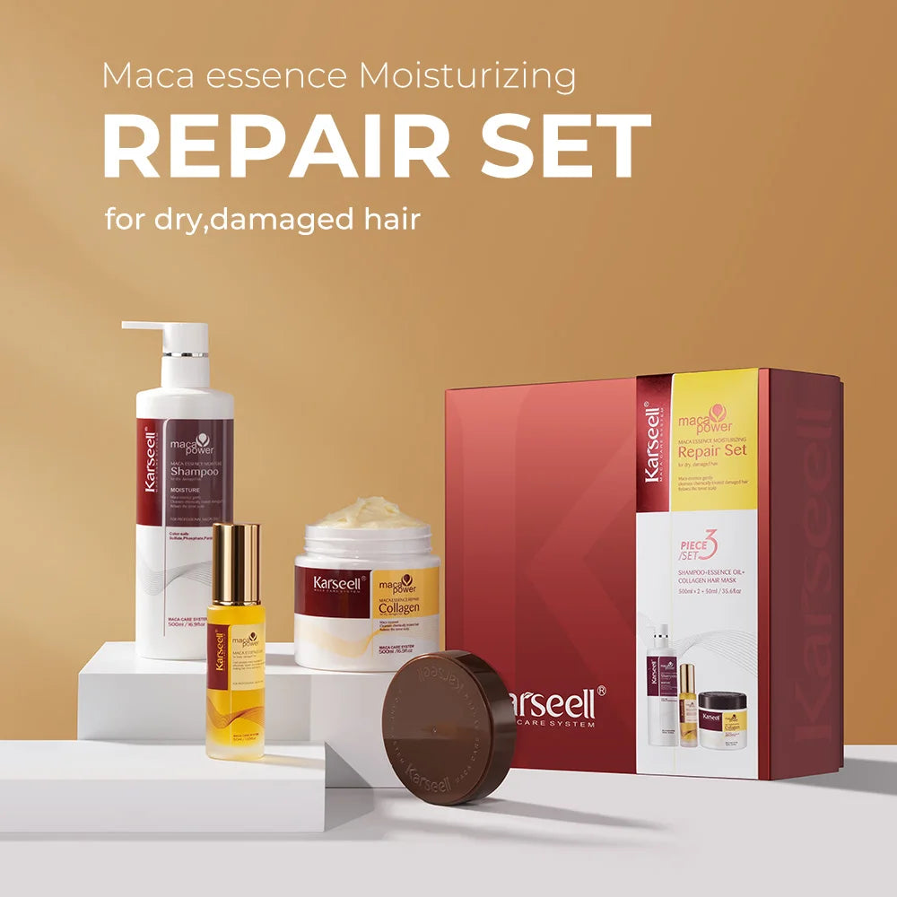 Karseell Collagen Hair Mask Argan Oil Shampoo Moisturizing Repair Set