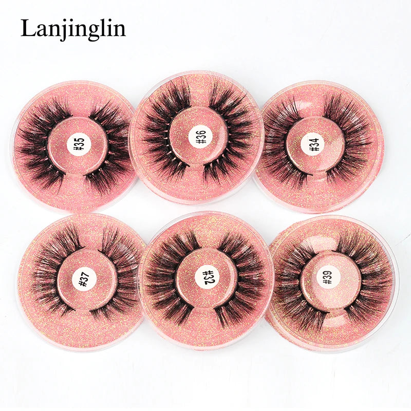 Lanjinglin 3D Fluffy Dramatic Strip False Eyelashes Makeup Tools