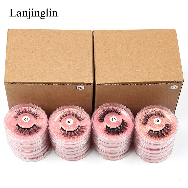 Lanjinglin 3D Fluffy Dramatic Strip False Eyelashes Makeup Tools