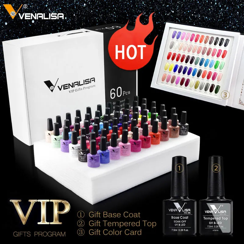 Venalisa UV LED Gel Polish Kit With Base Top Coat
