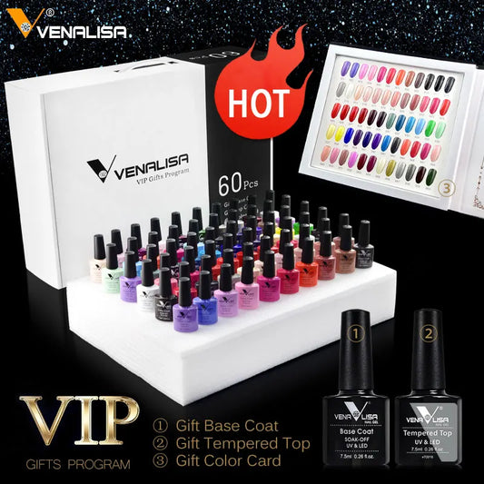 Venalisa VIP GelPolish Kit UV LED Nails Base Top Set