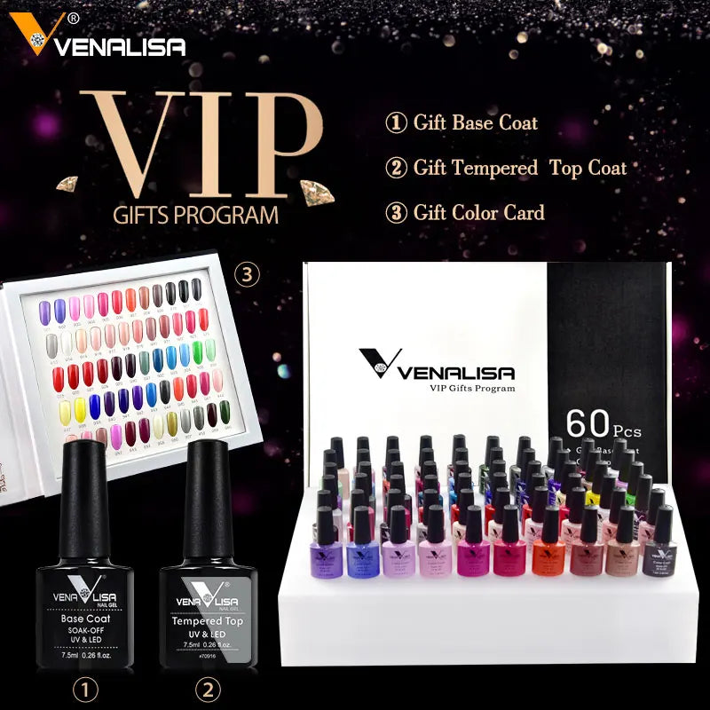 Venalisa VIP GelPolish Kit UV LED Nails Base Top Set