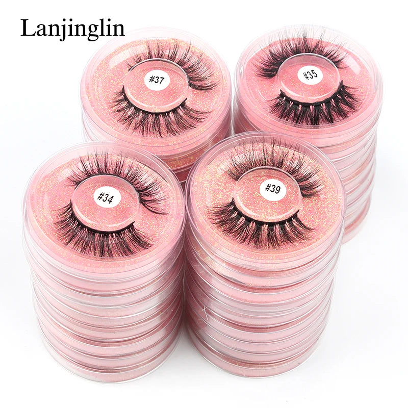 Lanjinglin 3D Fluffy Dramatic Strip False Eyelashes Makeup Tools
