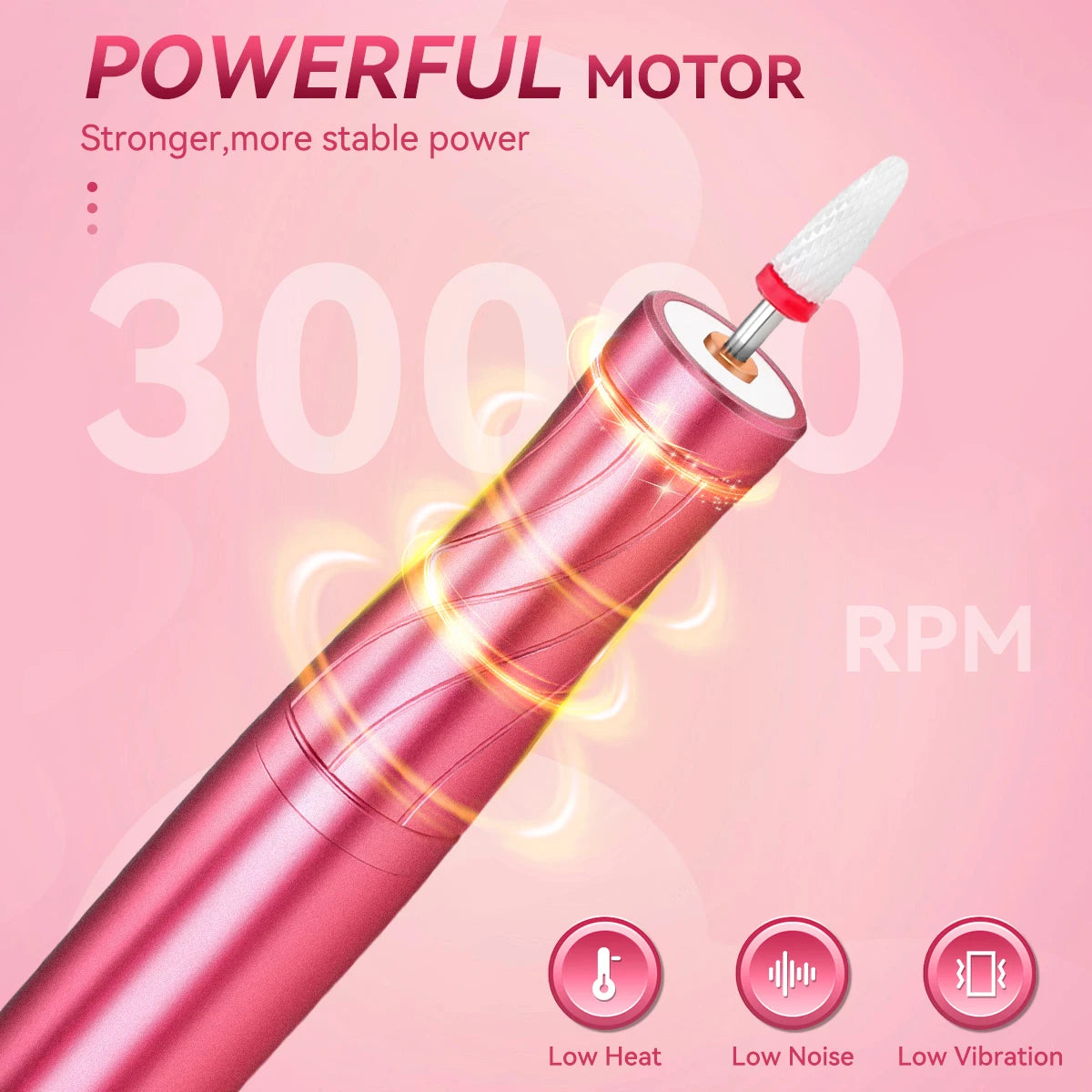 Electric Nail Drill 30000RPM With LED Light Manicure Machine