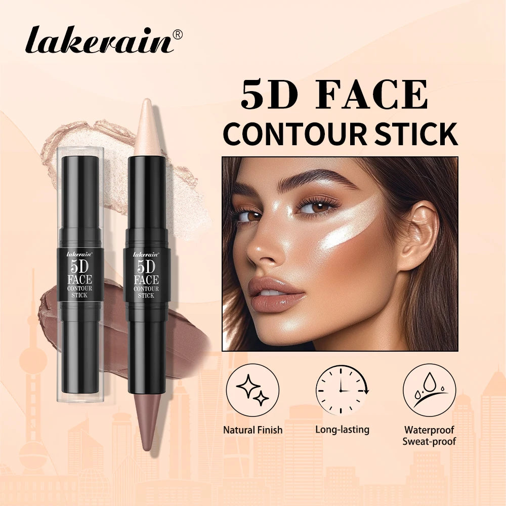 Lakerain Dual Ended Contour Stick Pen Long Lasting Waterproof Sweatproof