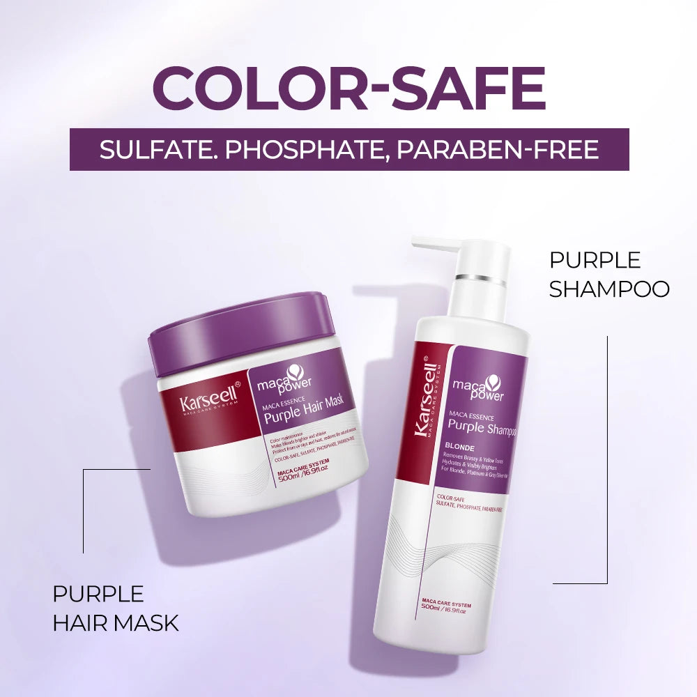 Karseell Purple Hair Mask Shampoo Neutralizes Brass Tones For Blonde Hair