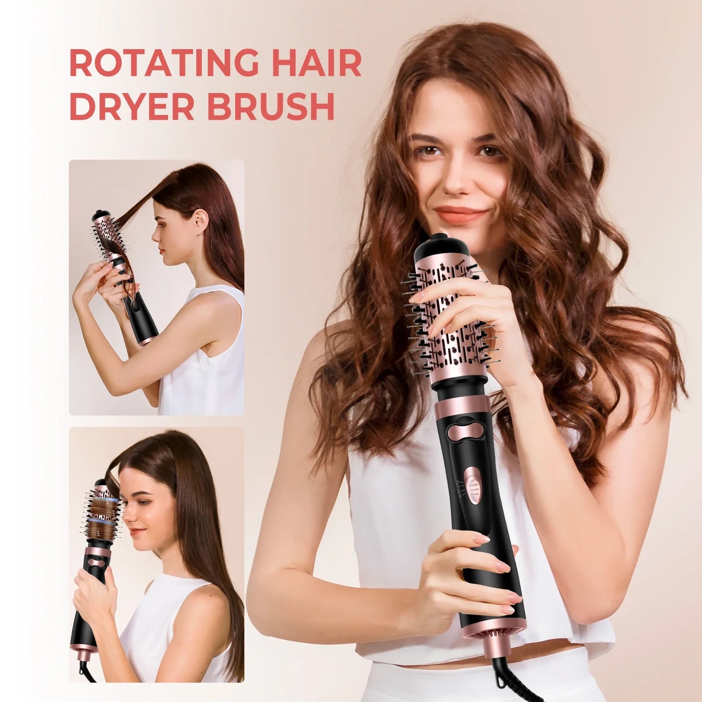 VoluVibe 2in1 Hot Air Brush And Rotating Hair Dryer Styler