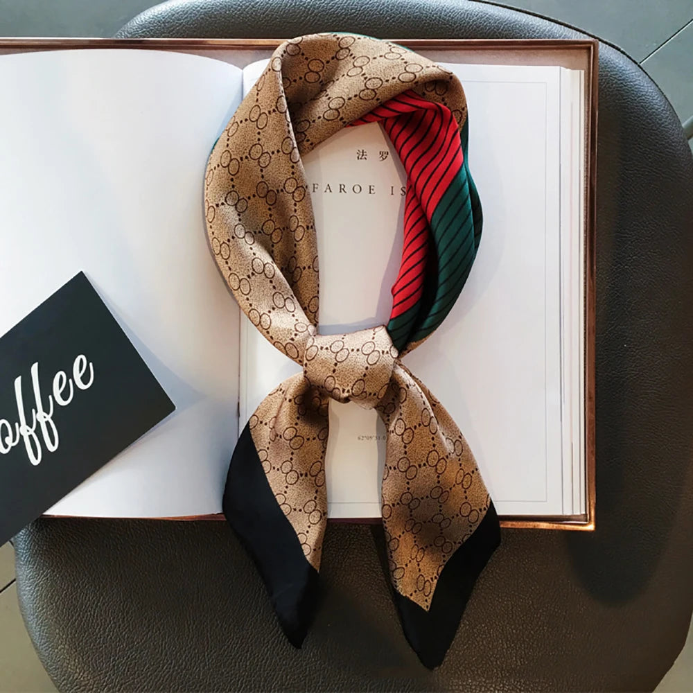 HYKMAIYW Satin Hair Scarf For Women Printed Square Headscarves