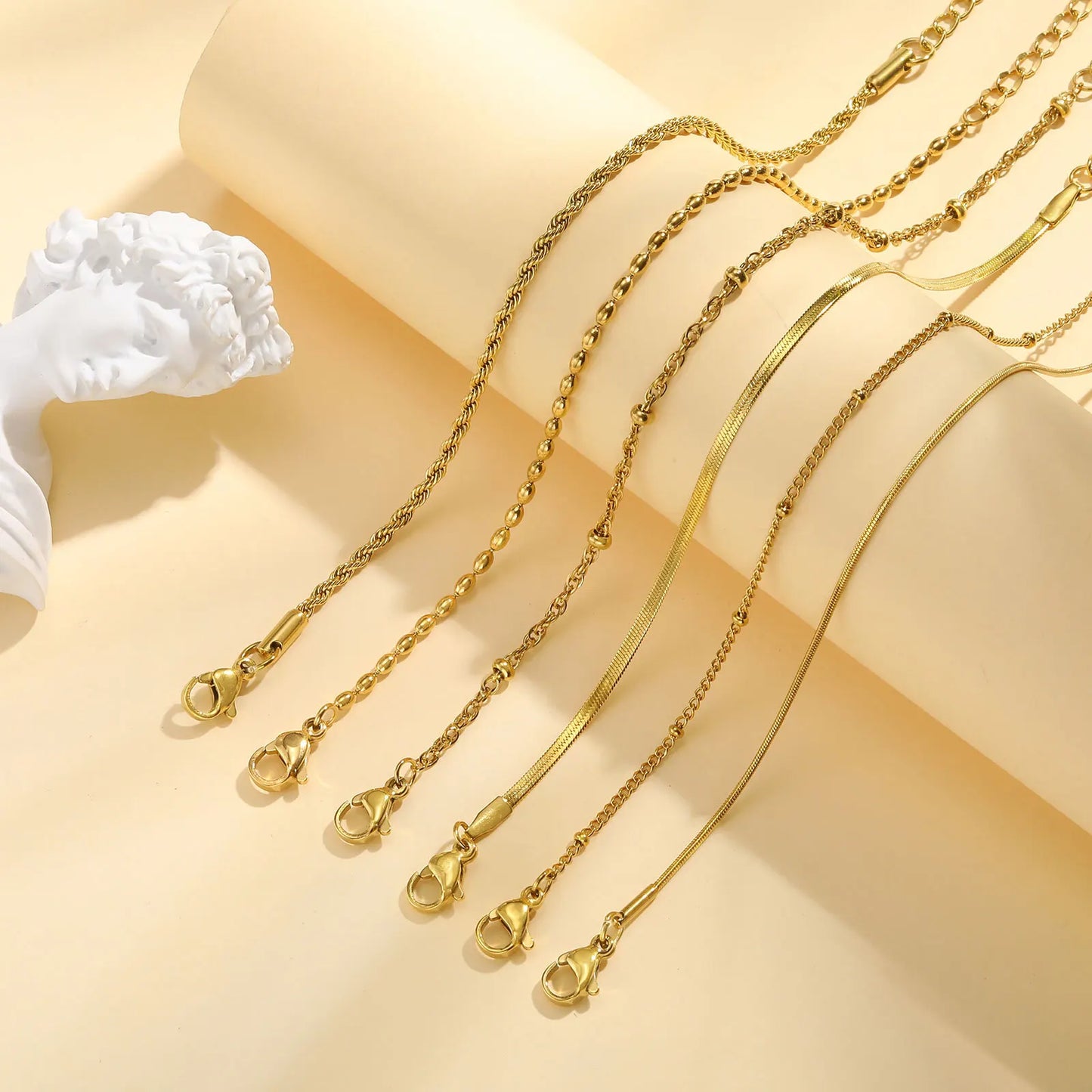 Thin Link Women Bracelet Stainless Steel 18K Gold Plated