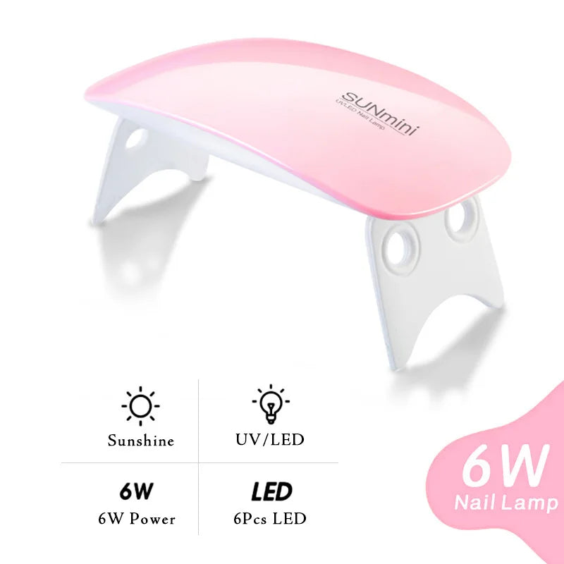 6Pcs Extension Gel Nail Kit With Mini Lamp For Manicures