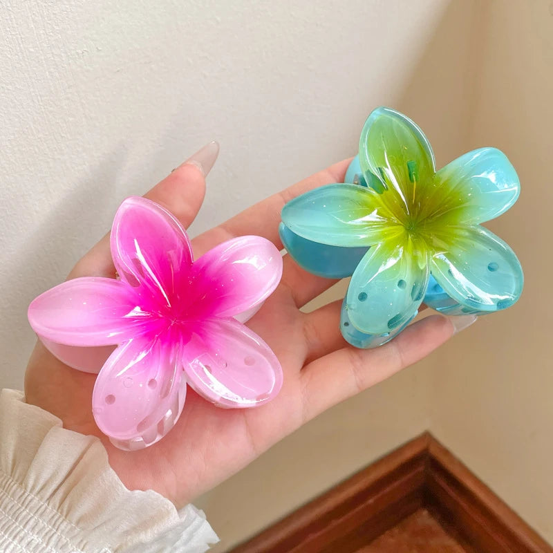 Hawaiian Flower Hair Claw Clips Large Claw For Thick And Thin Hair