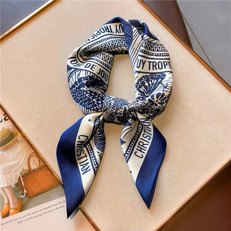 HYKMAIYW Satin Hair Scarf For Women Printed Square Headscarves