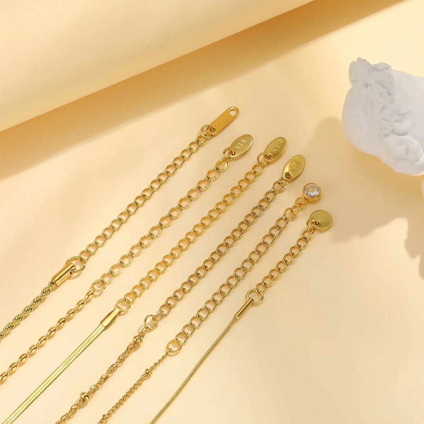 Thin Link Women Bracelet Stainless Steel 18K Gold Plated