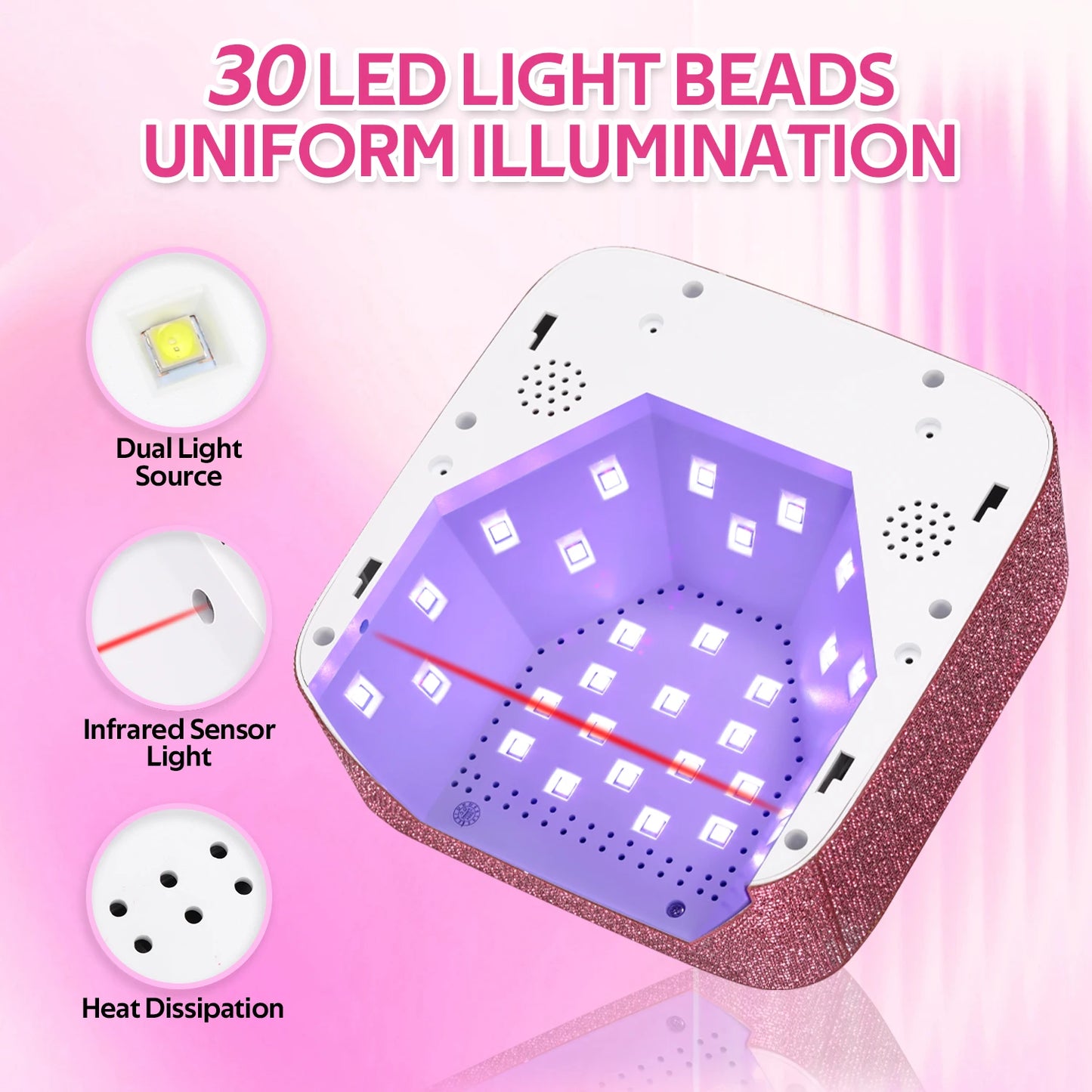 Saysally 72W Rechargeable UV LED Nail Lamp Cordless