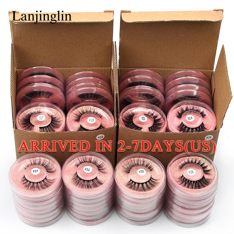 Lanjinglin 3D Fluffy Dramatic Strip False Eyelashes Makeup Tools