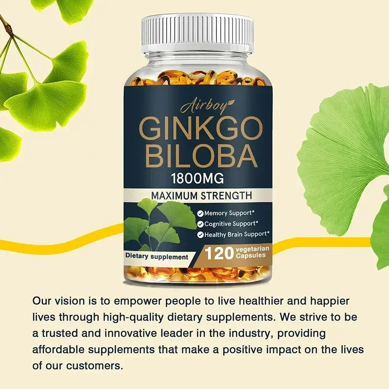 Organic Ginkgo Biloba Capsules Brand Xemenry Supports Brain Health