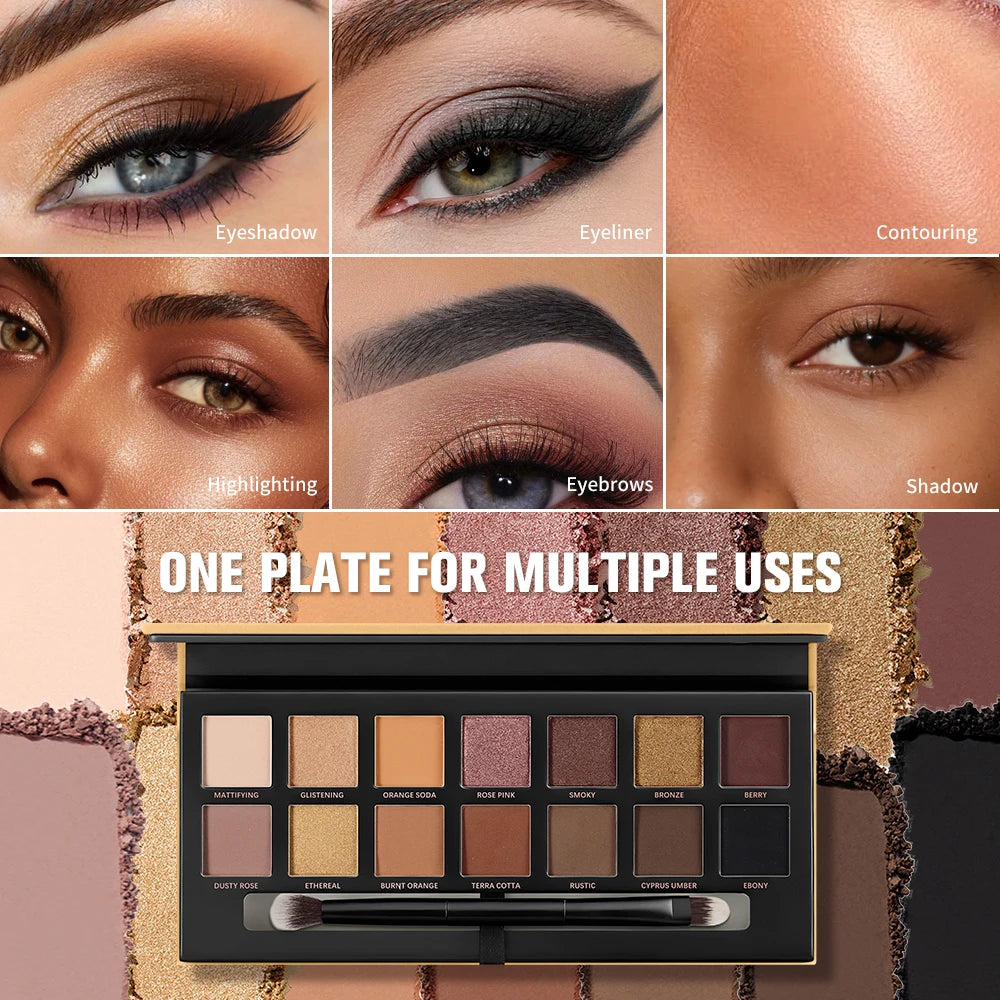 Lakerain Soft Glow Eyeshadow Palette Matte Shimmer Longwear