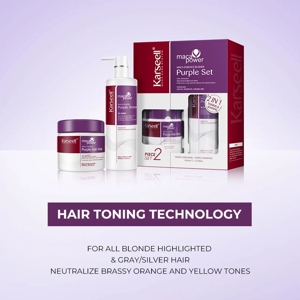 Karseell Purple Hair Mask Shampoo Neutralizes Brass Tones For Blonde Hair