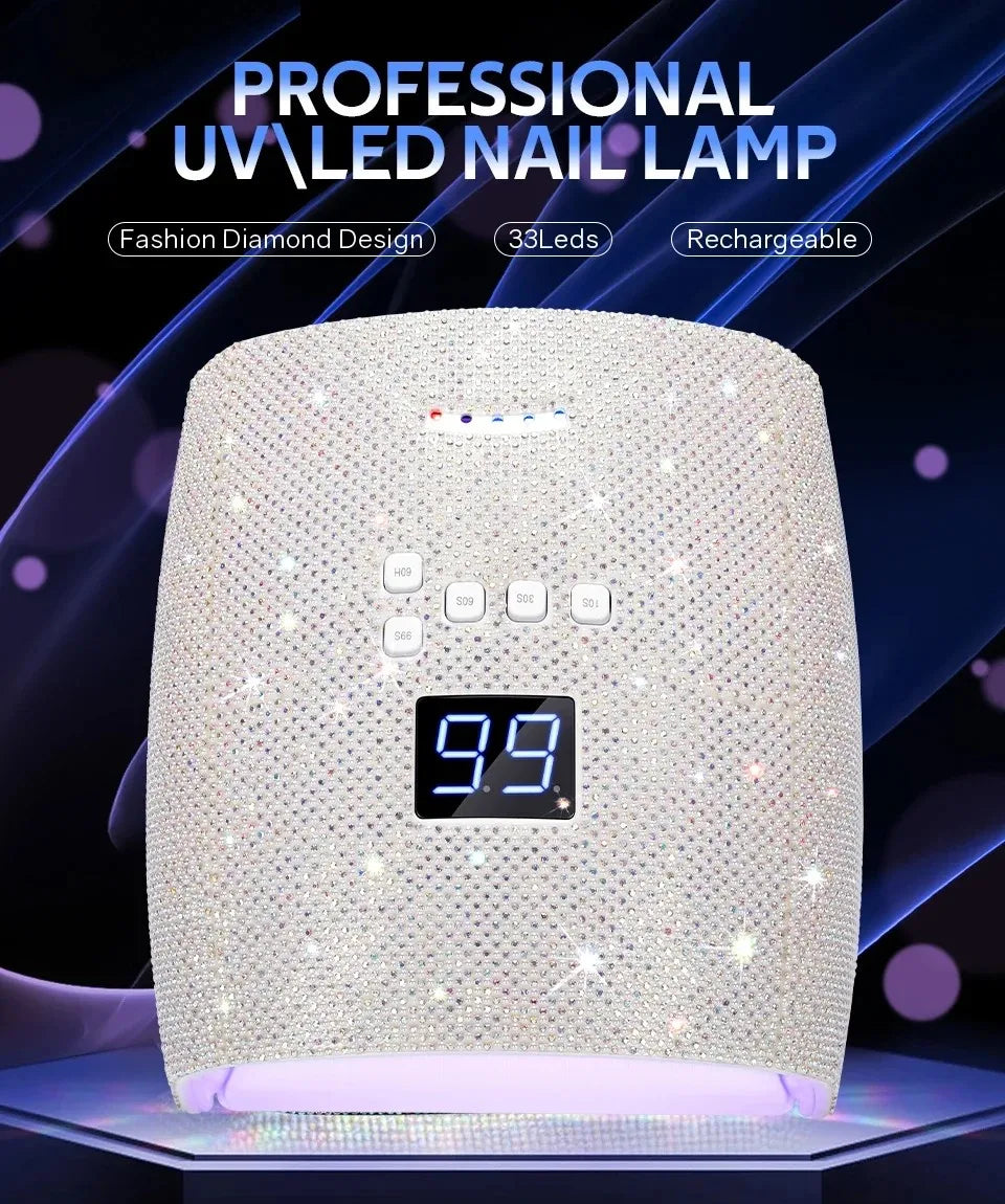SAYSALLY 66W Rhinestones UV LED Nail Lamp With Removable Tray