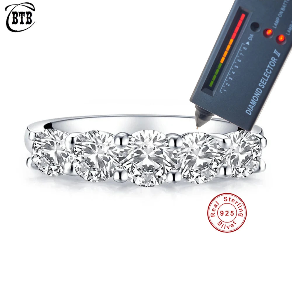 CBTBC Moissanite Ring 925 Sterling Silver Luxury Wedding Jewelry