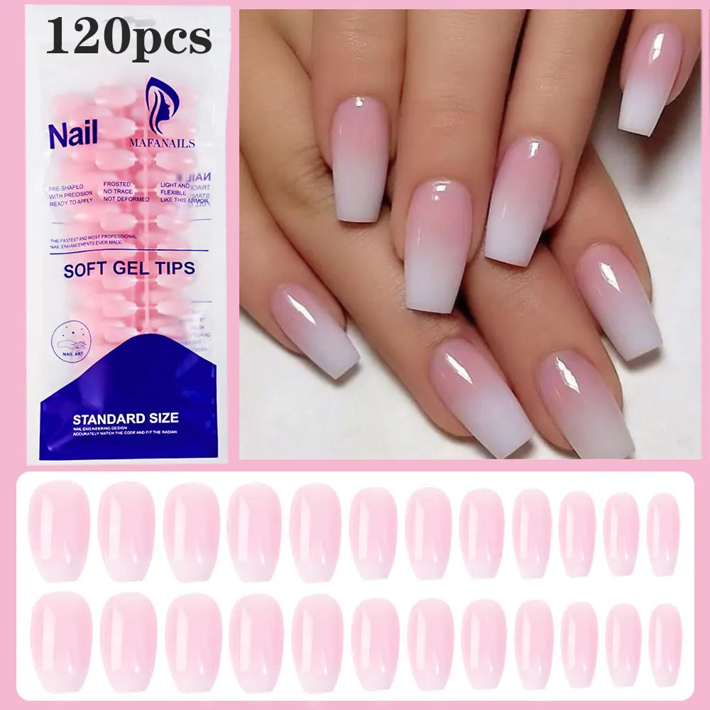 MingLee Coffin Press On Nails Set 120 Pieces Acrylic False Nails