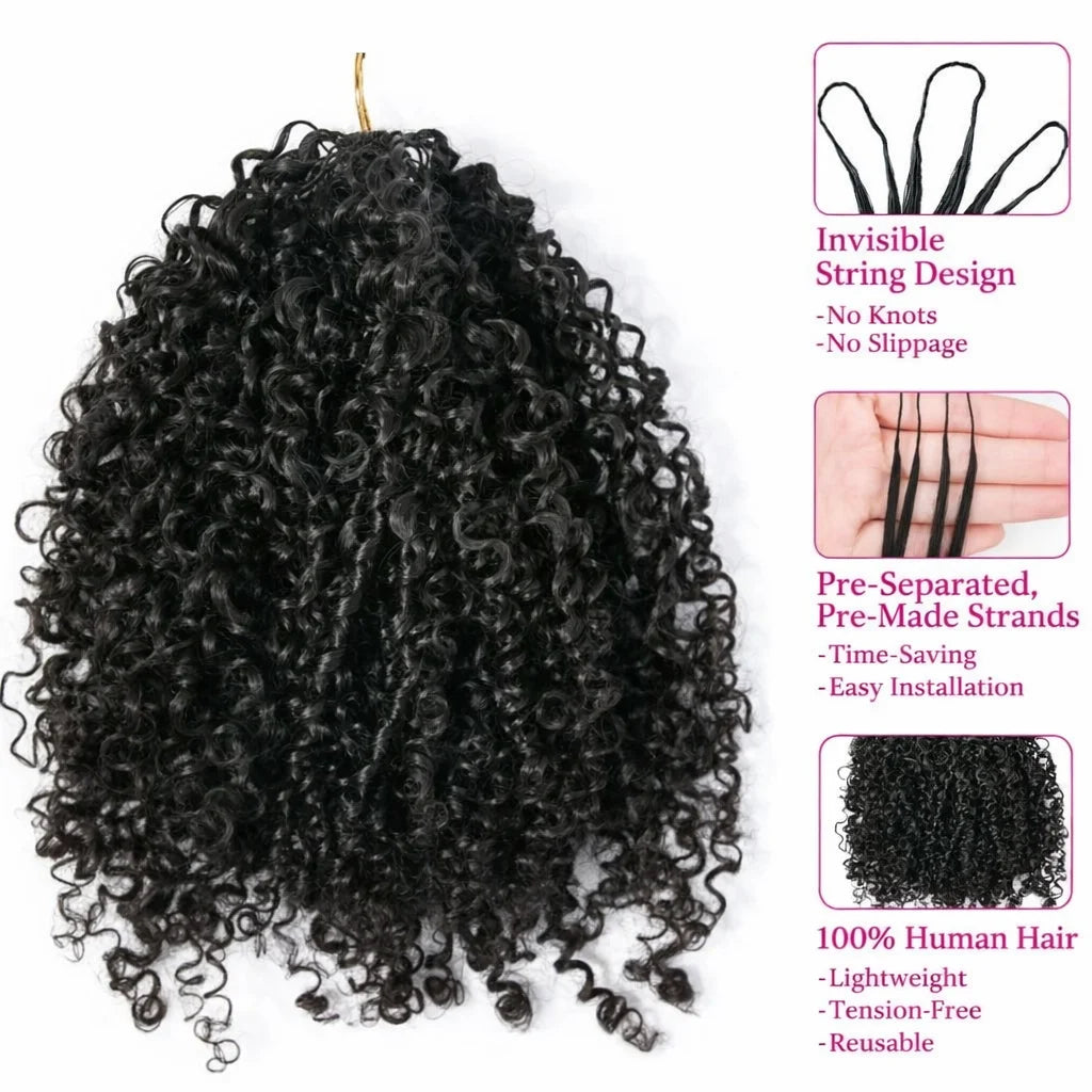 Hair Code Brazilian Virgin Kinky Curly Pixie Crochet Hair Extensions