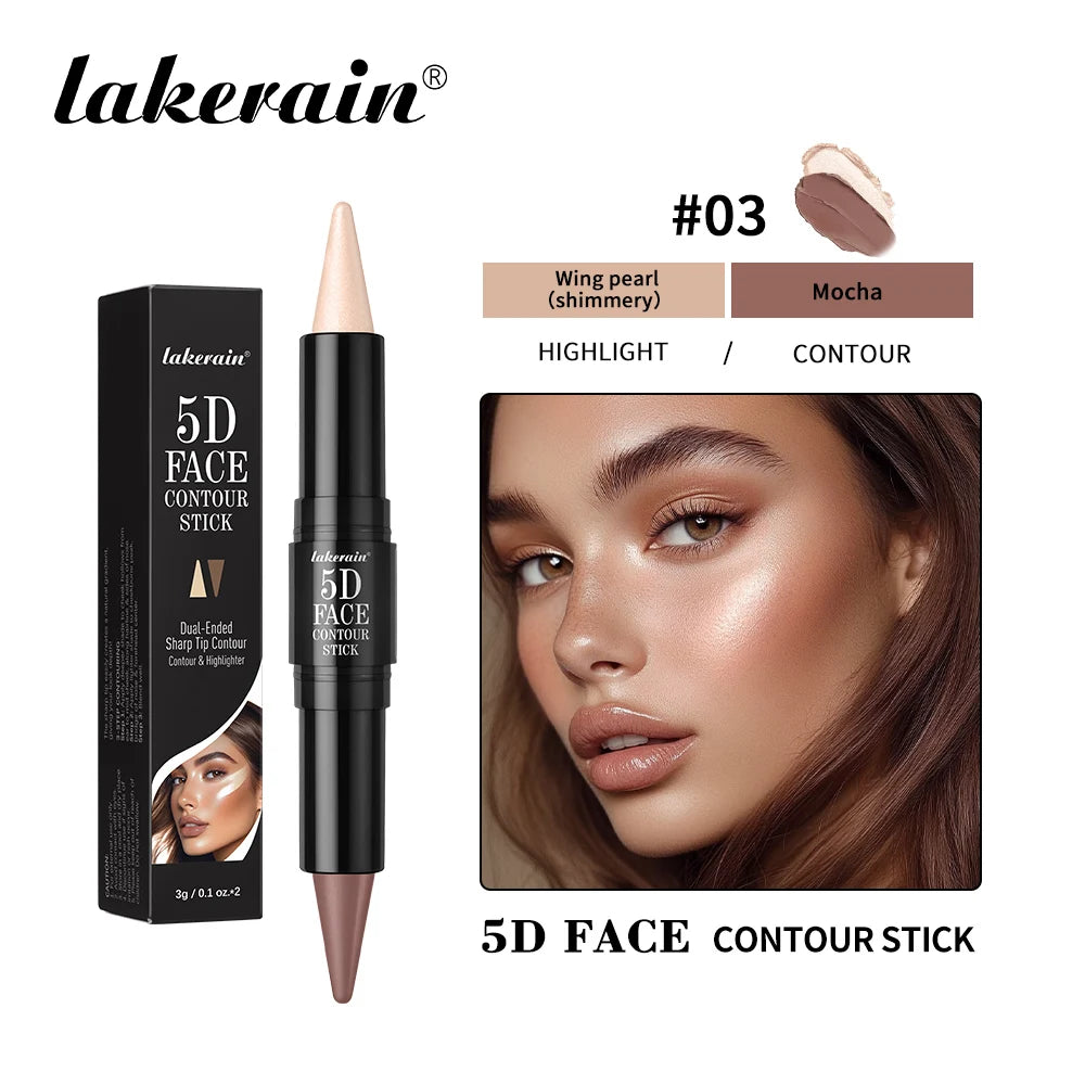 Lakerain Dual Ended Contour Stick Pen Long Lasting Waterproof Sweatproof