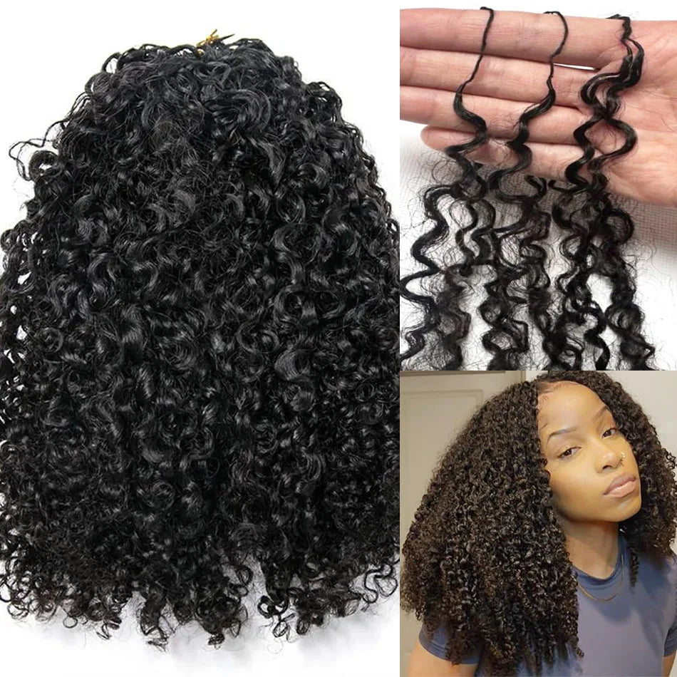 Hair Code Brazilian Virgin Kinky Curly Pixie Crochet Hair Extensions