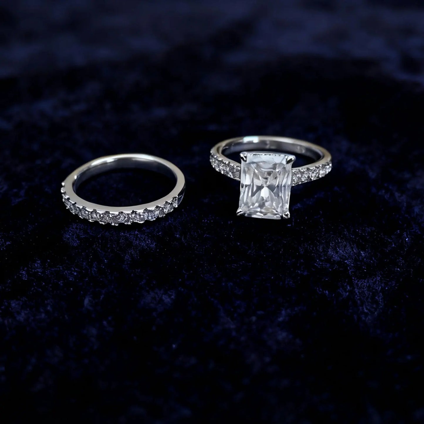 Newshe 925 Sterling Silver Moissanite Rings Set for Women