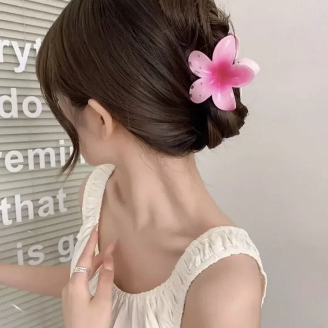 Hawaiian Flower Hair Claw Clips Large Claw For Thick And Thin Hair