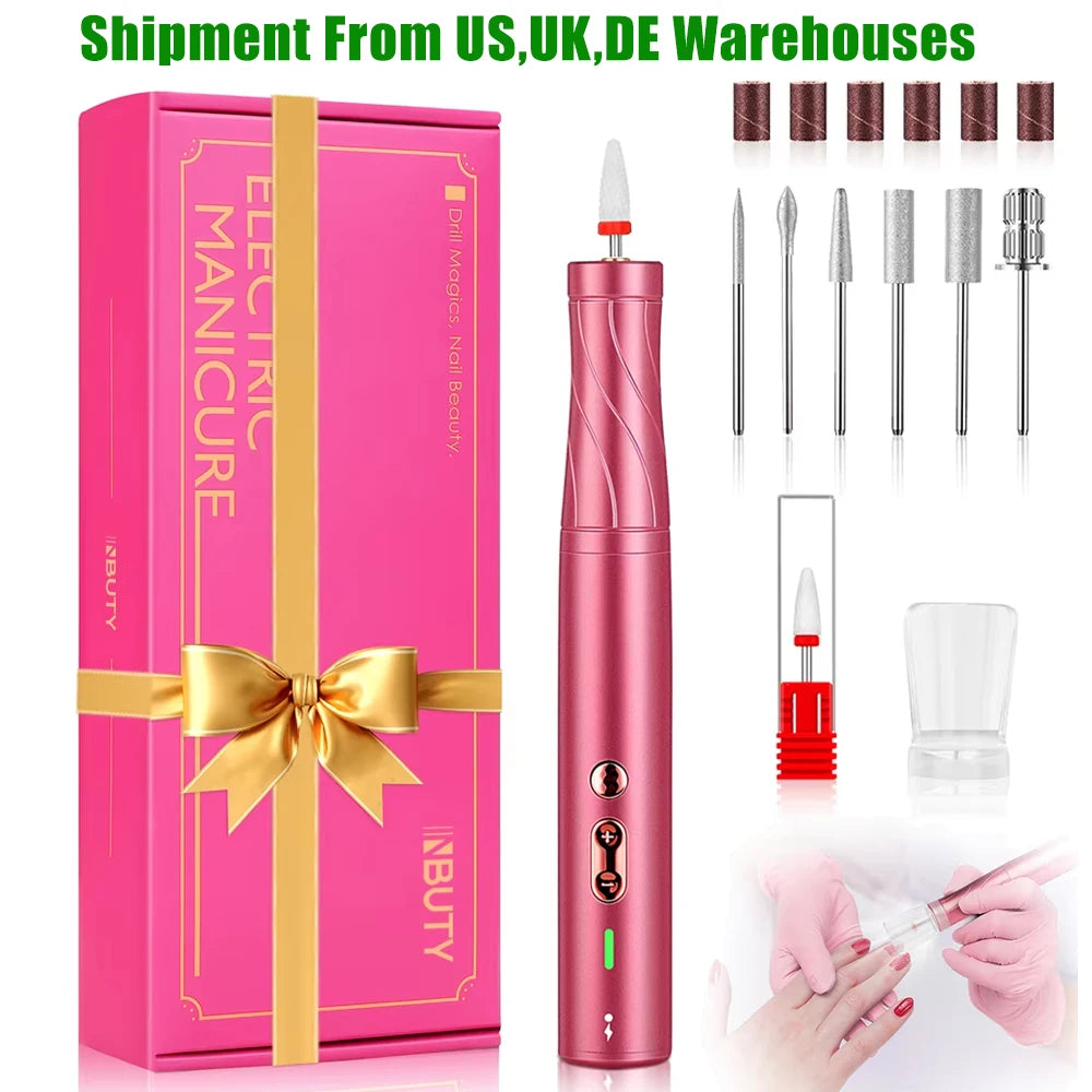 Electric Nail Drill 30000RPM With LED Light Manicure Machine