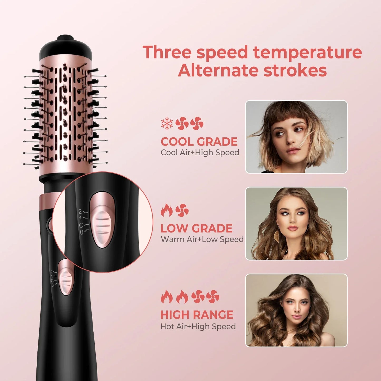 VoluVibe 2in1 Hot Air Brush And Rotating Hair Dryer Styler
