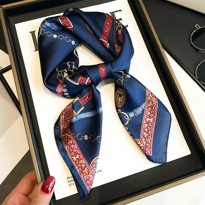 HYKMAIYW Satin Hair Scarf For Women Printed Square Headscarves