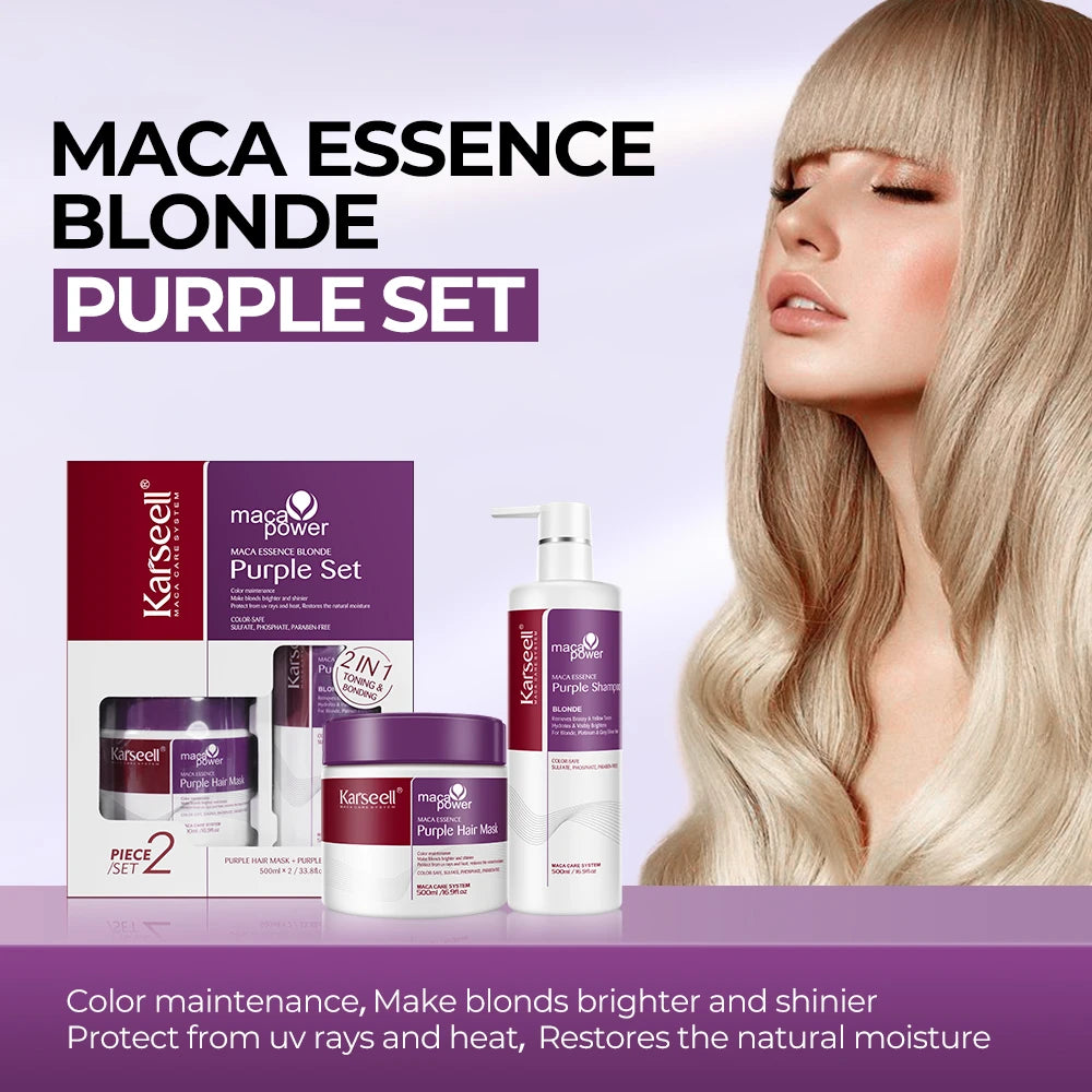 Karseell Purple Hair Mask Shampoo Neutralizes Brass Tones For Blonde Hair