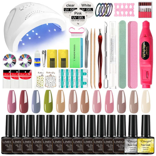 Nail Gel Polish Kit With Drill And UV Light Beginners