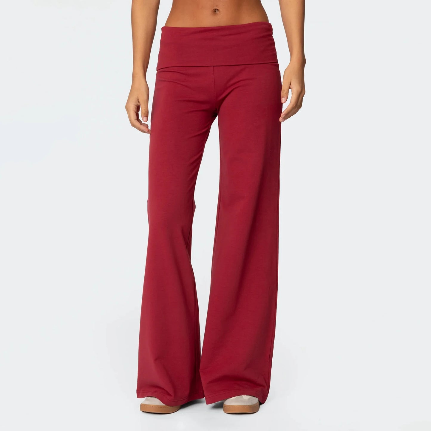 XBTCLXEBCOCN Casual Wide Leg Sweatpants For Women Fold Over Lounge Pants