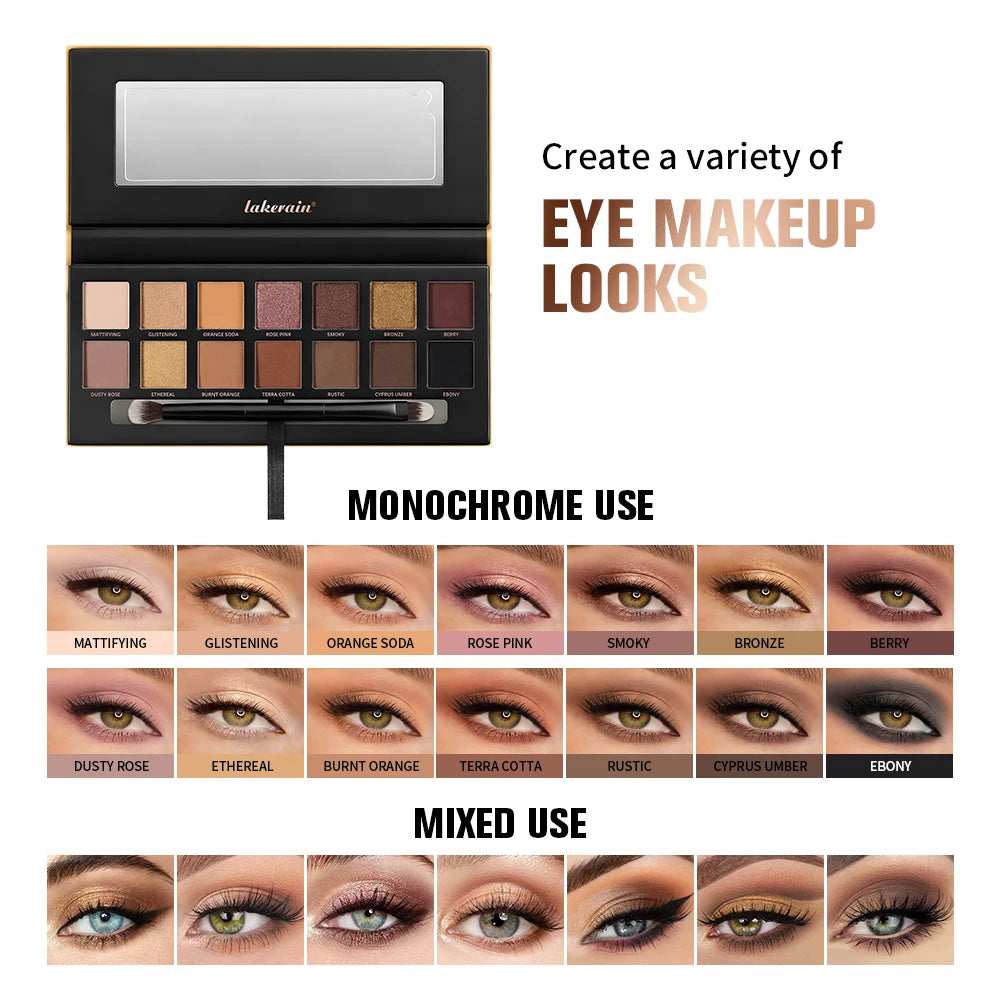 Lakerain Soft Glow Eyeshadow Palette Matte Shimmer Longwear