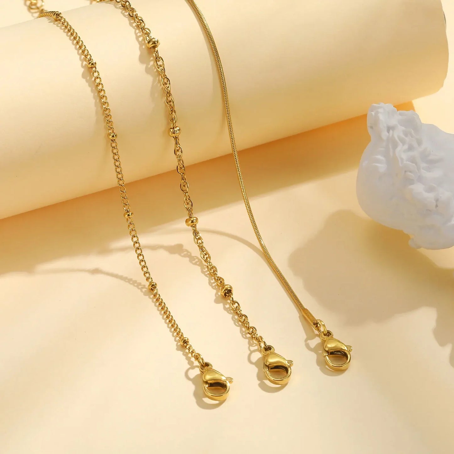 Thin Link Women Bracelet Stainless Steel 18K Gold Plated