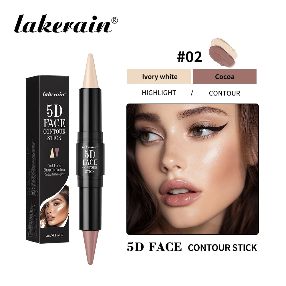 Lakerain Dual Ended Contour Stick Pen Long Lasting Waterproof Sweatproof