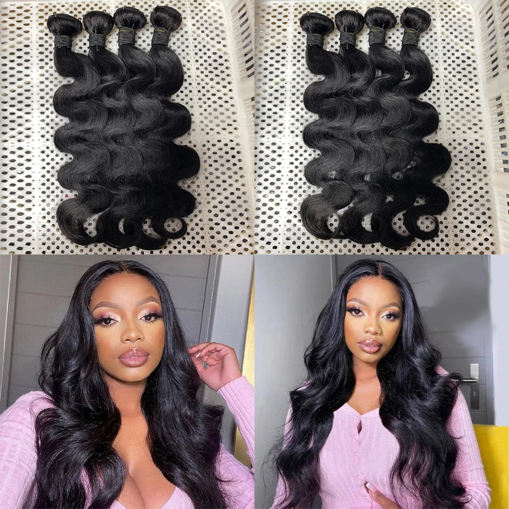 Clover Leaf Brazilian Remy Body Wave Hair Bundles 100 Percent Human