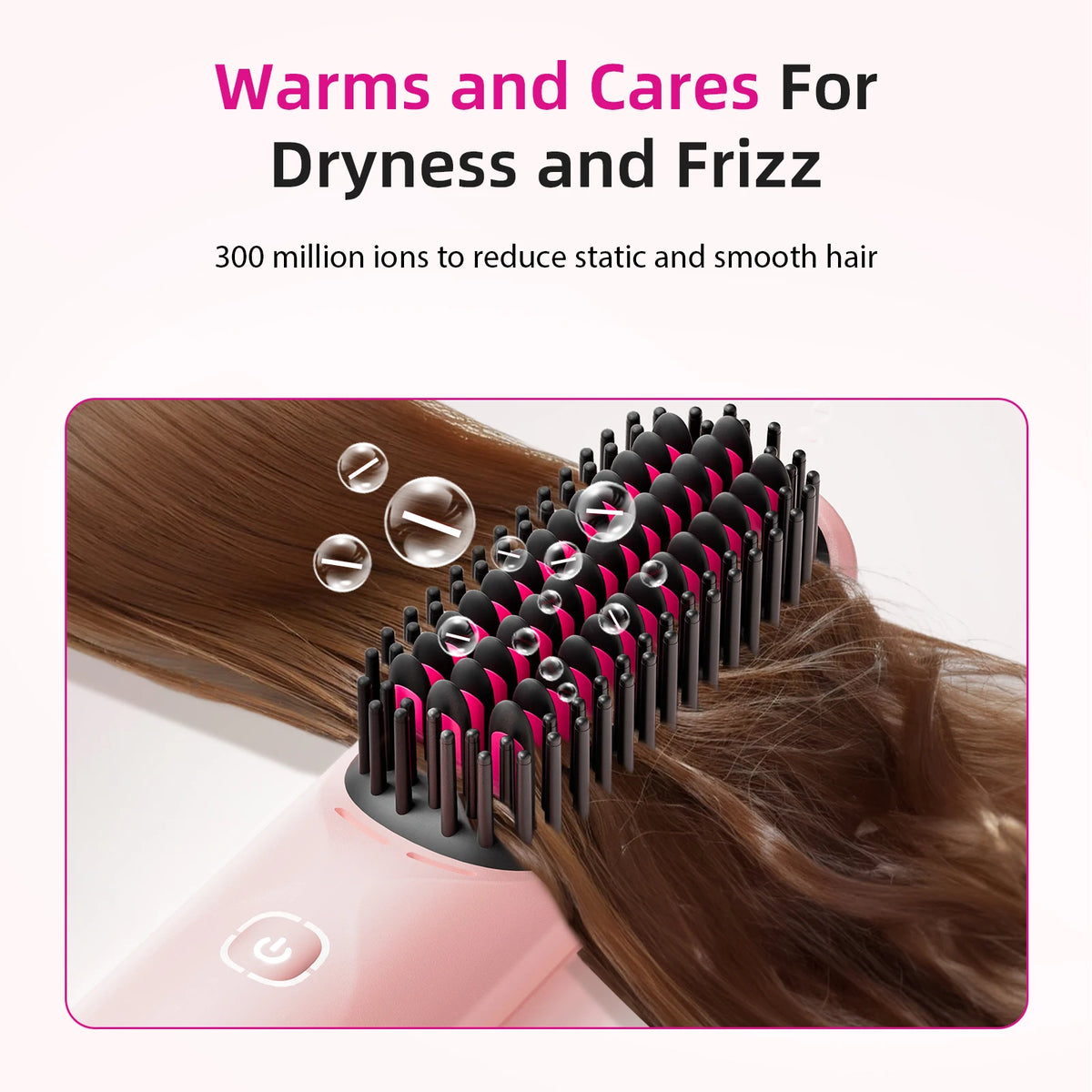 BOPCAL Cordless 2-in-1 Hair Straightener Brush and Curling Comb