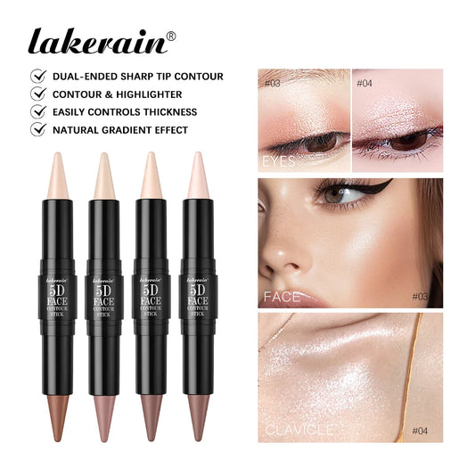Lakerain Dual Ended Contour Stick Pen Long Lasting Waterproof Sweatproof